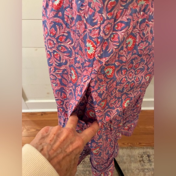 Vineyard Vines 100% Cotton Flutter Ruffle Dress Size Small Pink Purple Floral - Picture 4 of 9